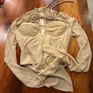 Chic Cream Long Sleeved Top